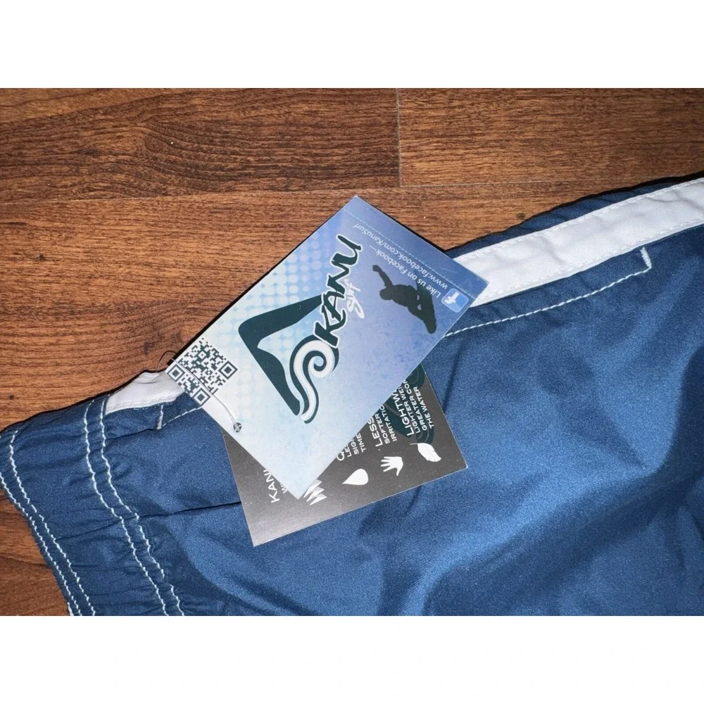Kanu Surf Mens Swim Trunks Size 5XL Plus Blue Mesh Lining Board Shorts NWT